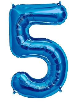 Modrý XXL fóliový balón Číslo 5. narodeniny SILNÝ