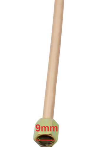 Trubka kompresora s dvomi skrutkovými spojmi, dĺžka 50 cm, priemer závitu 9 mm