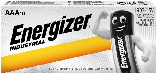 10x výkonná batéria ENERGIZER Industrial LR03 AAA R3 EN92 1,5V
