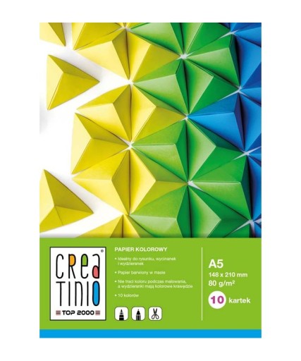 Farebný papier A5 Creatinio, 10 listov, 1 g/m²
