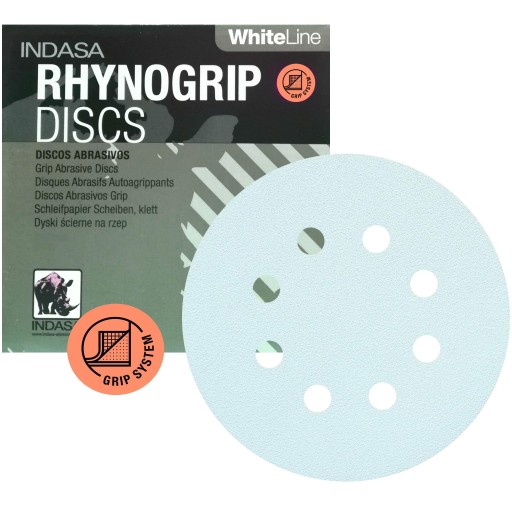 INDASA Rhynogrip Biely brúsny kotúč 125/8H P60