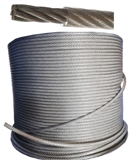Lano PVC oceľové lanko 8/10 10mm 7x19 pozinkované 1m