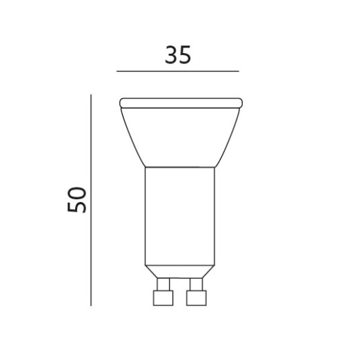 SMD LED žiarovka GU10 MR11 35mm 230V 4W studená