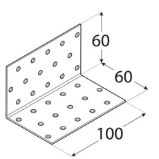 Montážny uhol - KM6 60x60x80x2 DMX