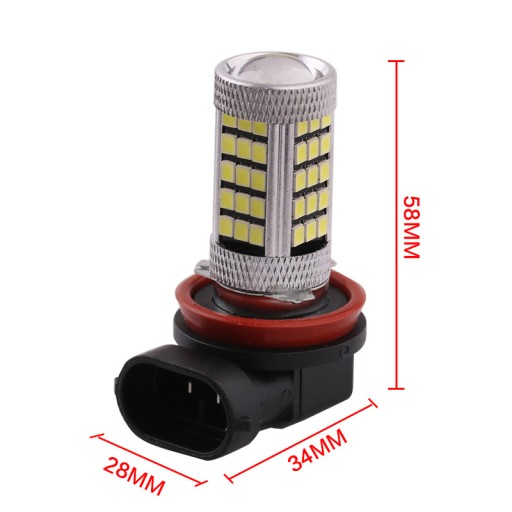 H11 H8 H9 led 63 smd 2835 + denná šošovka DRL