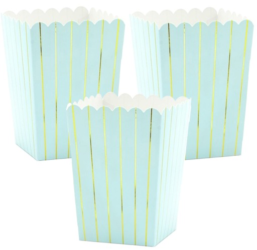 POPCORN BOX Blue Stripes 6 ks PARTYDECO