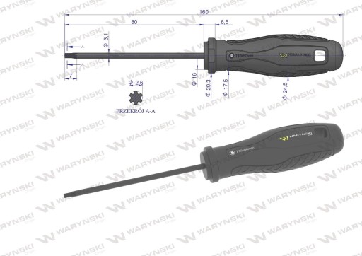 Torx T10 skrutkovač 80 mm WARYŃSKI