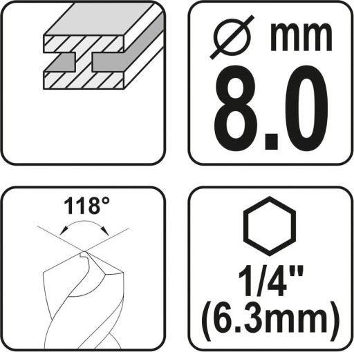 YATO HSS FRÉZOVAČKA NA KOV 8,0mm ŠEST