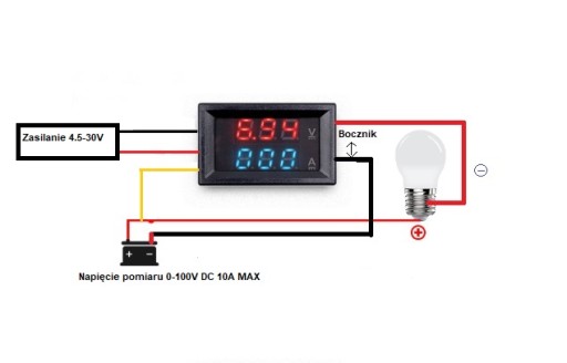Voltmeter Ampérmeter Wattmeter 0-100V 0-10A DC