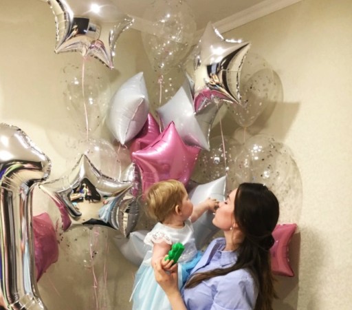 Ružová hviezda 45cm z neba Hviezda fóliový balón