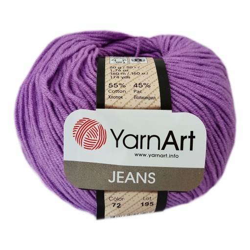 YARNART JEANS 72 svetlofialová priadza