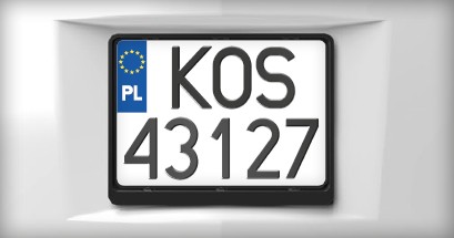 DVOJRADOVÝ štvorcový registračný rám, čierny