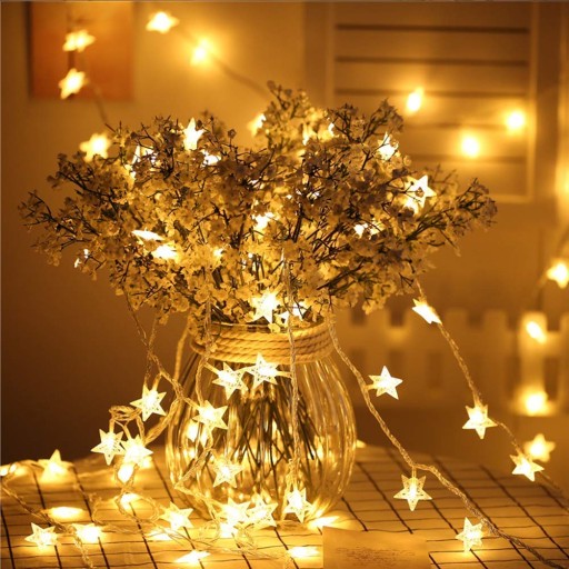 LED VIANOČNÉ SVIETIDLÁ ZÁVISNÉ HVIEZDY GARLAND 3M