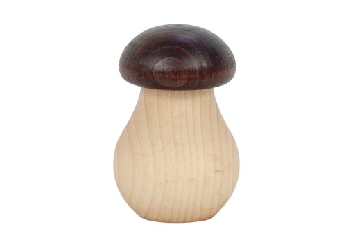 Luskáčik MUSHROOM, drevený, hnedý