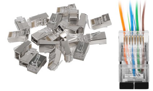 10 ks RJ45 zástrčka cat 6 priechodná cez FTP