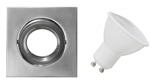 OSVETLENIE MATNÁ CHROMOVÁ LAMPA + GU10 LED ZÁSUVKA 3W