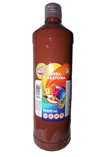 TEMPERA PLAGÁTOVÁ FARBA 1000ML 1L HNEDÁ 24H