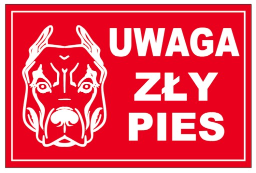 TANIER POZOR BAD DOG 20x30 dibond doska ČERVENÁ