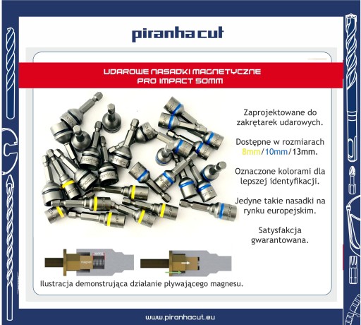 PiranhaCut Magnetická rázová objímka 8mm farmár