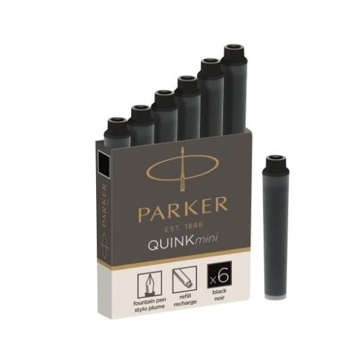 Atramentové perá Parker 6 ks čierne MINI