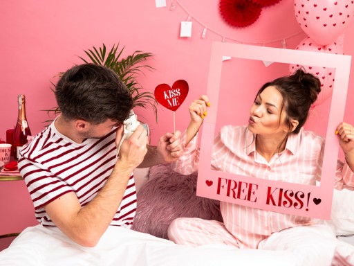 Romantický balónik so srdiečkami na Valentína