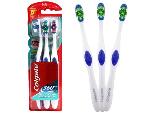 Colgate 360° čisté stredné x3 zubné kefky
