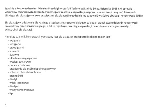 DENNÍK ÚDRŽBY PREPRAVNÉHO ZARIADENIA UTB