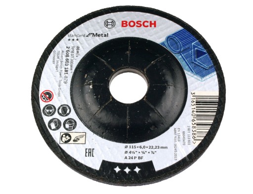 KORUNDOVÝ KOTOUČ BOSCH na brúsenie. oceľ 115/6,0mm