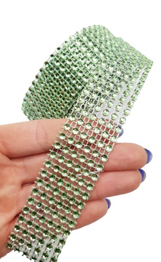 DIAMANTOVÝ PÁS DIAMANTOVÝ ZIRKÓNOVÝ STUHA 2,8M X 3CM ZELENÝ
