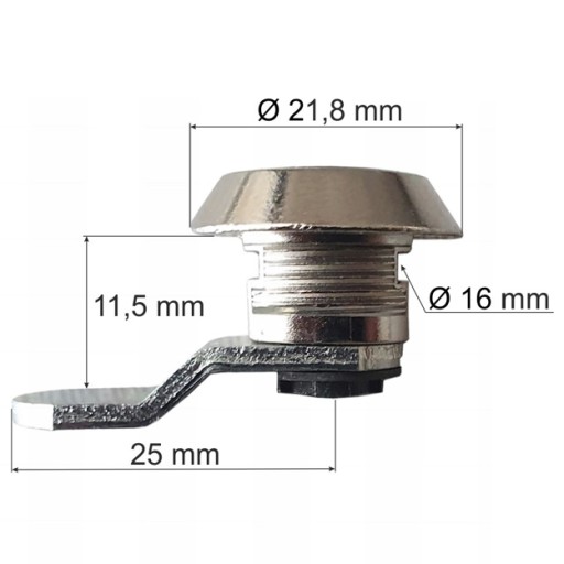 EURO-LOCK KAZETOVÝ ZÁMOK - Ø 16 mm KRÁTKY ZÁMOK