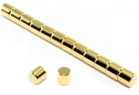 Okrúhly neodýmový magnet 5 x 5 mm ZLATÝ (4842)