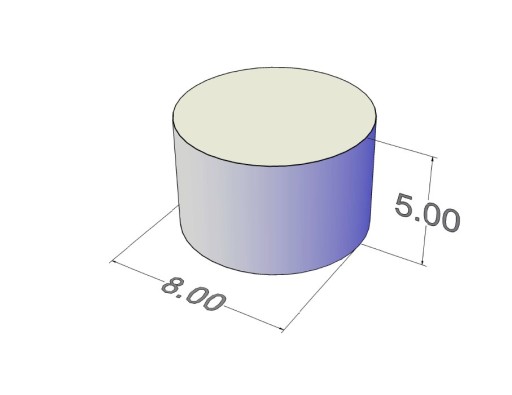 Valcový neodymový magnet MW 8x5 mm N38