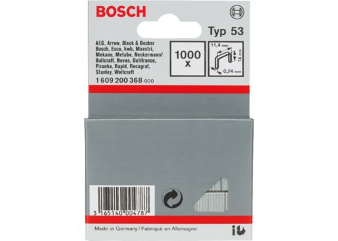 ZOŠÍVAČKY 14 mm TYP 53 BOSCH 1000 ks.