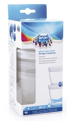 Nádoby na uchovávanie potravín Canpol Milk, 4 ks