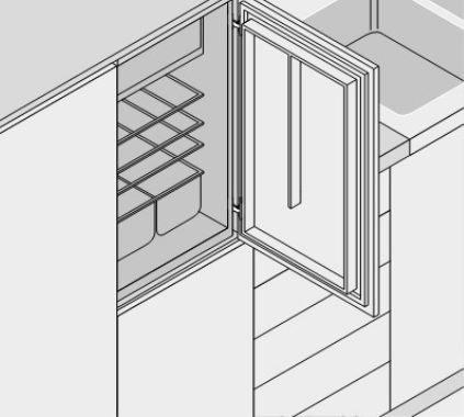Prekrývací pánt BLUM Module 91K9550 pre chladničku