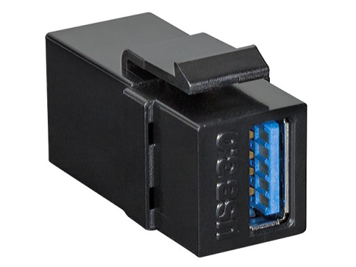 USB3.0 SuperSpeed 5Gb/s A konektor/zásuvka-A/zásuvka typu KEYSTONE čierna