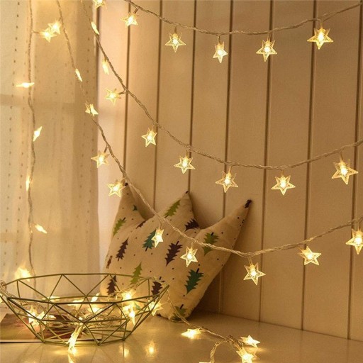 LED VIANOČNÉ SVIETIDLÁ ZÁVISNÉ HVIEZDY GARLAND 3M