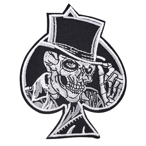 Nažehľovacia nášivka SKULL v klobúku PIK