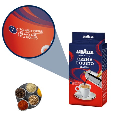 Lavazza Crema e Gusto Classico mletá káva 250g