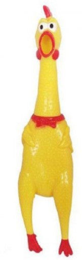 Gumová hračka KURAČKA pre psov, pískacia, 16 cm