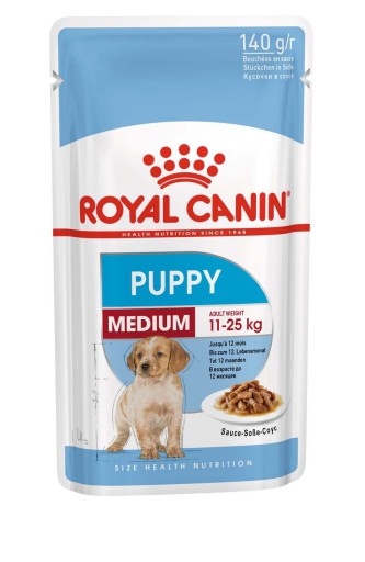 Royal Canin Medium Puppy vlhké krmivo pre šteňatá, kúsky v omáčke, 140g