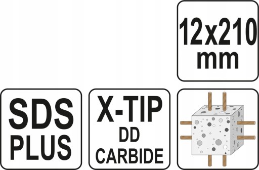 YATO SDS-PLUS VRTÁK DO ŽELEZOBETONU 12x210mm PREMIUM