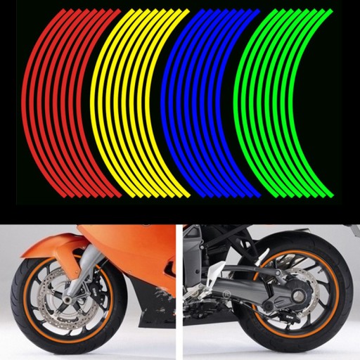 Nálepky na ráfik, okraj kolesa, 14-18 palcový motocykel