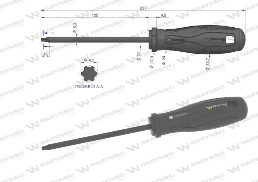 Torx skrutkovač T25 125 mm WARYŃSKI