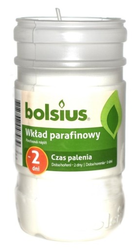 Parafínová vložka do sviečky Bolsius, biela, 2 dni/1 ks