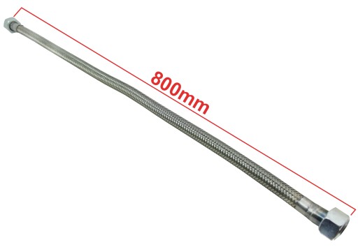 Flexibilná kompresorová rúrka s oceľovým opletením, dva 26 mm konektory, dĺžka 80 cm