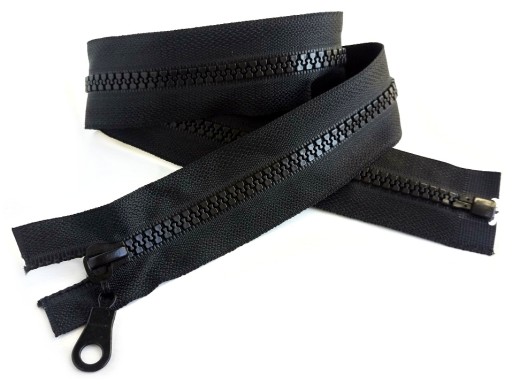85 cm deliaci zips 5 mm čierny