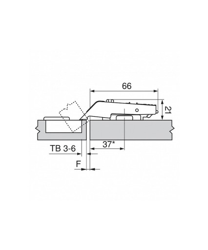 Stredový pánt pre AVENTOS HF BLUM 78Z5500T + GUIDE