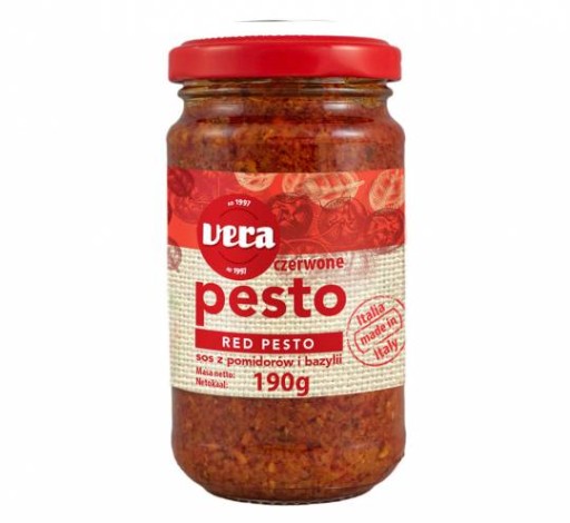 Červené pesto Vera omáčka s paradajkami a bazalkou 190g
