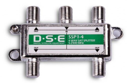 Rozbočovač spoločnosti DSE TVSAT anténny rozbočovač 1/4 model SSP1-4 rozsah 5-2400